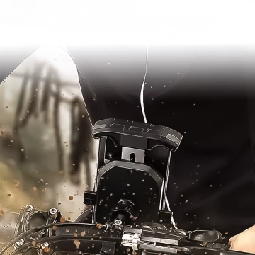 KEWIG M14-A1 Motorrad-Lenkerhalterung mit Qi PD USB-C-Ladegerät für Motorrad, Quad, Roller, Schwarz