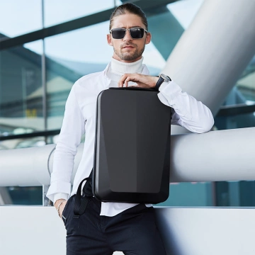 Bange wasserdichter Rucksack für 15,6-Zoll-Laptop, Stadtreisender, 45 x 30 x 16 cm, für Arbeit, Flugzeug, Herren, Damen, mit USB-Anschluss Schwarz