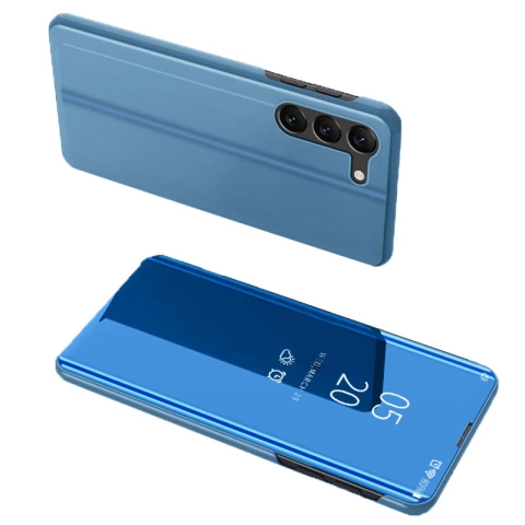 Clear View Case für Samsung Galaxy S23 Plus Flipcover blau