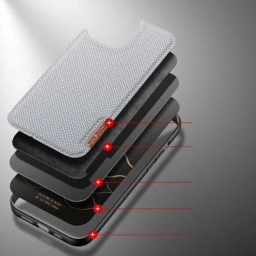 Dux Ducis Fino Schutzhülle mit Nylonmaterial bezogen iPhone 13 Pro Max grau