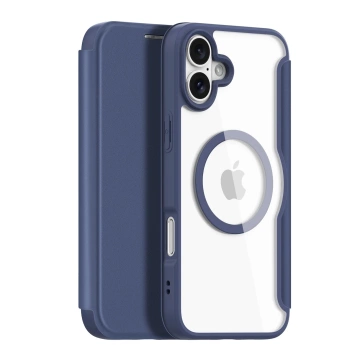 Etui do iPhone 16 Dux Ducis Skin X Pro MagSafe Klapka Niebieskie