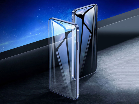 Gehärtetes Glas Full Glue x2 Rock für Apple iPhone 12/12 Pro schwarz