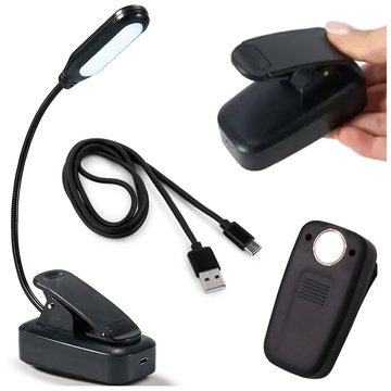 Lampka Alogy LED nocna na biurko biurkowa do czytania lampa regulowana giętka bezprzewodowa micro USB czarna