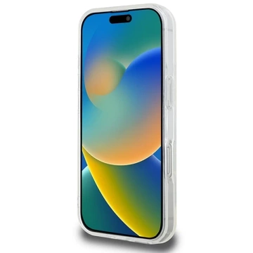 Karl Lagerfeld Hülle für iPhone 16 Pro Max 6,9" Weißes MagSafe Hardcase IML Metall Karl Head