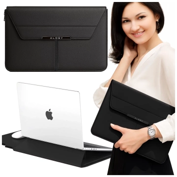 Torba na laptopa Alogy FlexCase Pro wielofunkcyjna rozkładana z podstawką i podkładką na myszkę do Macbooka 15 / 15.6 / 16.1" Czarna