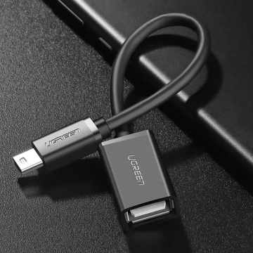 Adapter Ugreen US249 mini USB-B do USB-A OTG 10 cm 480 Mbps Czarny