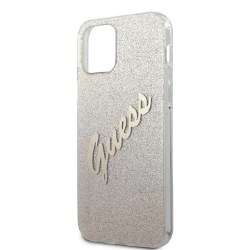 Guess GUHCP12MPCUGLSGO iPhone 12/12 Pro 6,1" złoty/gold Hardcase Glitter Gradient Script