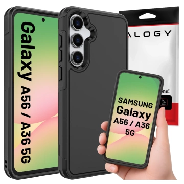 Etui do Samsung Galaxy A56 / A36 5G 2025 Pancerna Obudowa Ochronna na Telefon Wzmocniona Alogy HeavyDuty™️ Case Czarne + Szkło hartowane