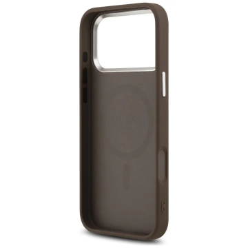 Etui Guess Classic Logo MagSafe na iPhone 17 Pro - Brązowe