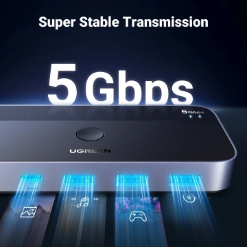UGREEN CM662 USB 3.0 SWITCH 2-IN-4 FERNBEDIENUNG 2x 5Gb/s KABEL
