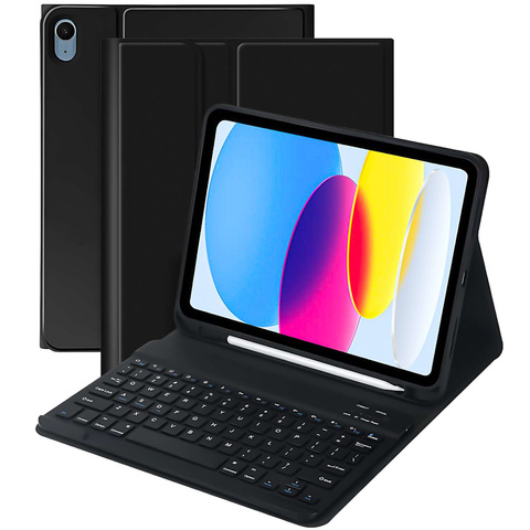 Alogy Tastaturhülle mit Stifthalter für Apple iPad 10.9 2022 Schwarz