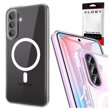 Etui do Samsung Galaxy A56 / A36 5G obudowa ochronna na telefon Alogy HybridMag™️ Case do MagSafe Przezroczyste + Szkło hartowane