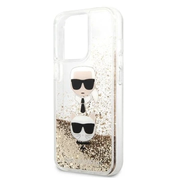 Etui Karl Lagerfeld KLHCP13XKICGLD do iPhone 13 Pro Max 6,7" hardcase Liquid Glitter Karl&Choupette Head