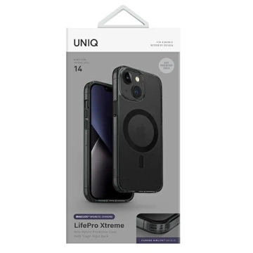 Etui na telefon UNIQ LifePro Xtreme do Apple iPhone 14 6,1" Magclick Charging czarny/smoke frost