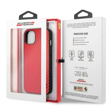 Etui na telefon Ferrari iPhone 13 mini 5,4" czerwony/red hardcase On Track Carbon Stripe