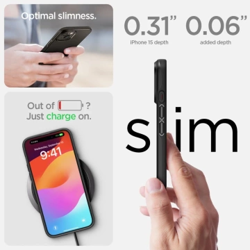 Etui Spigen Thin Fit für iPhone 15 schwarz