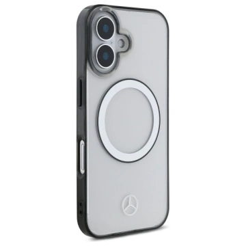 Etui Mercedes do iPhone 16 6.1" MagSafe Transparent Hardcase Printed Logo 