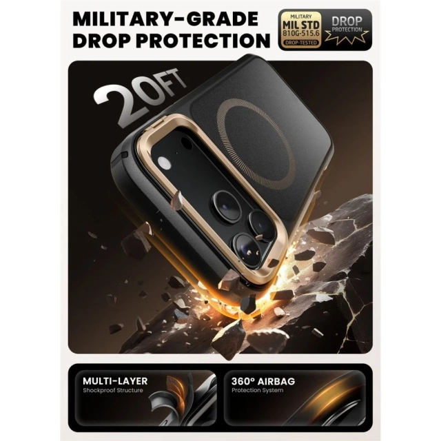 Etui Supcase Ares Flip Mag MagSafe do iPhone 17 Pro Desert Gold