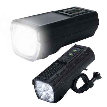 Lampka rowerowa solarna przód LED przednia światło roweru z panelem słonecznym klaksonem super mocna 1000LM 4400MAH oświetlenie wodoodporna światełko na rower czarna