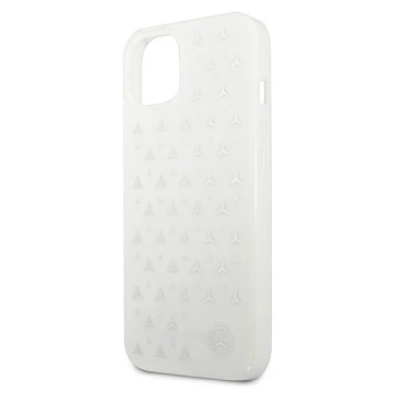 Mercedes MEHCP13MESPWH Schutzhülle für Apple iPhone 13 6.1" weiß/weiß Hardcase Silbernes Sternenmuster