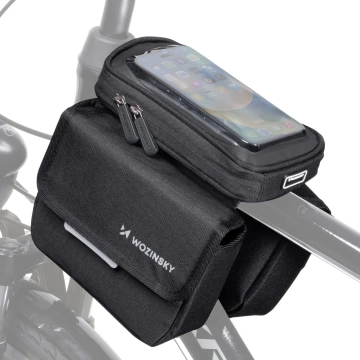Wozinsky Fahrradrahmentasche Fahrradtasche wasserdichte Handyhülle 1,5l Schwarz (WBB26BK)