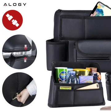 Auto-Organizer für das Auto zwischen Sitzen, Autositz Alogy, Auto-Getränkehalter, Taschentücher, Schwarz