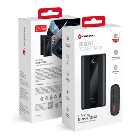 Powerbank Forcell F-Energy P20K2 20000mAh PD 22,5W QC3.0 Czarny