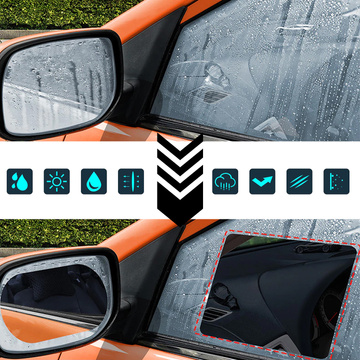 2 x hydrophobe Nano-Folie, Fensteraufkleber, Spiegel, Regen, wasserdicht, für Auto, Auto, Badezimmer, 15 x 20 cm, 2 x Nano-Spiegelfolie