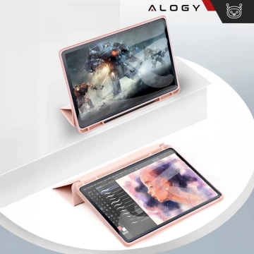 Etui z klawiaturą z miejscem na rysik do Samsung Galaxy Tab S9 FE 10.9" Alogy Keyboard Case Różowe