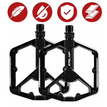 Pedały do roweru rowerowe platformowe MTB aluminiowe komplet 2szt Aluminium Czarne