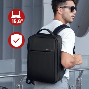 Mark Ryden 15,6" Laptop-Rucksack, Handgepäck, kostenlos, wasserdicht, für Business und Reisen, verstärkt, YKK-Reißverschluss, Oxford-Gewebe, 40 × 30 × 10 cm – Schwarz