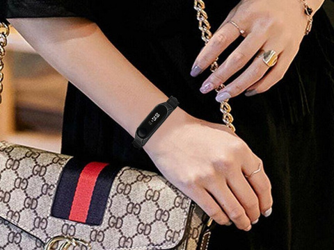 Alogy Lederband für Xiaomi Mi Ban 3/4 Öko-Leder schwarz