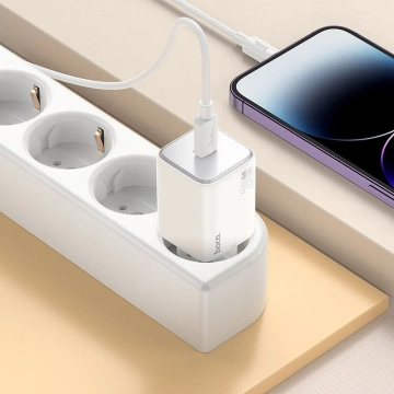 Hoco N40 20W USB-C Ladegerät USB-C Lightning PD QC Kabel Weiß