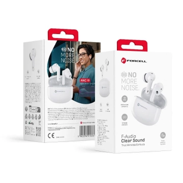 Słuchawki bezprzewodowe douszne BT 5.3 Forcell F-Audio TWS Clear Sound białe 