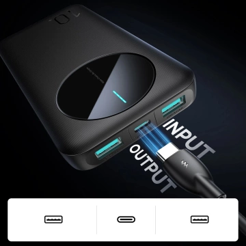 Powerbank Joyroom 10000mAh 12W 3 porty USB szybkie ładowanie czarny