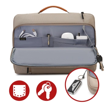 Bange wasserdichte Laptoptasche für Laptops bis 15,6 Zoll – geräumig und komfortabel, robust und atmungsaktiv, ideal für Stadt und Reisen, Büro und Flug, Unisex – Beige
