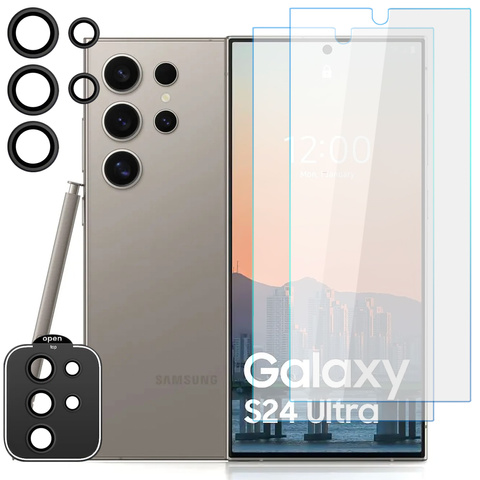 Supreme-Set aus gehärtetem Glas für Samsung Galaxy S24 Ultra Clear