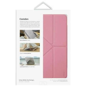 Etui na tablet UNIQ Camden do iPad 11 gen. (2025) / iPad 10 gen. (2022) różowy/rouge pink Antimicrobial