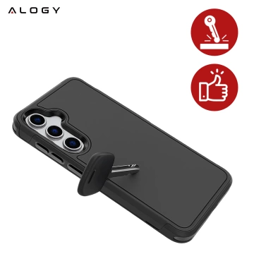 Etui do Samsung Galaxy A56 / A36 5G 2025 Pancerna Obudowa Ochronna na Telefon Wzmocniona Alogy HeavyDuty™️ Case Czarne + Szkło hartowane
