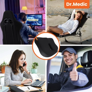 DR.MEDIC SeatRest™ Ergonomisches Bürokissen für Autositze, Steißbeinstütze, für Bürostühle, Autositze