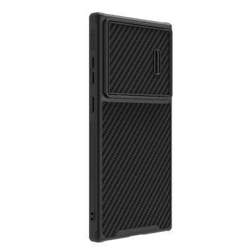 Nillkin Synthetic Fiber S Case für Samsung Galaxy S23 Ultra, Kameraabdeckung, schwarz