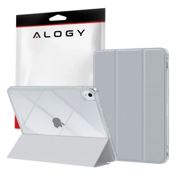Etui do Apple iPad 11gen. 11" 2025 / 10gen. 10.9" 2022 Ochronne Hybrydowe z Miejscem na Rysik, Składana Okładka, Funkcja Podstawki, Alogy HybridBook™ Case  – Szare