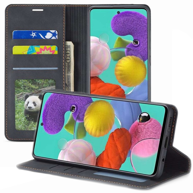 Alogy Forwenw Leder Flip Wallet Case für Samsung Galaxy S22 Ultra Schwarz
