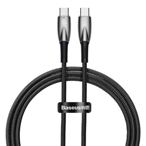Baseus Glimmer Series Schnellladekabel USB-C 480Mbps PD 100W 1m Schwarz