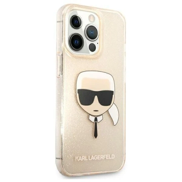 Etui ochronne na telefon Karl Lagerfeld KLHCP13LKHTUGLGO do Apple iPhone 13 Pro / 13 6,1" złoty/gold hardcase Glitter Karl`s Head