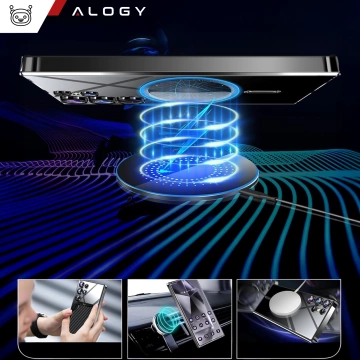 Etui do Samsung Galaxy S25 Ultra Alogy LuxeShield™️ Glamour Luxury Ring obudowa z osłoną aparatów Czarne