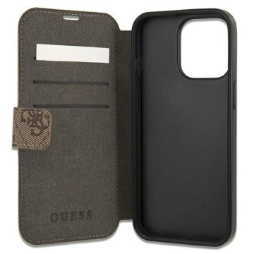 Etui Guess GUBKP13X4GMGBR do Apple iPhone 13 Pro Max 6,7" brązowy/brown book 4G Big Metal Logo