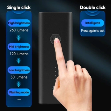 Rockbros 24510003001 Fahrrad-Frontlicht 260 lm USB-C - USB-A-Kabel - Schwarz