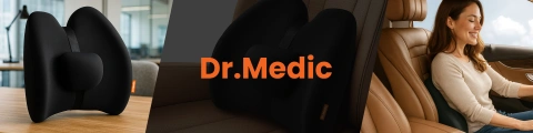 Poduszka samochodowa masująca lędźwiowa – ergonomiczne wsparcie pleców i odcinka lędźwiowego, elektryczny masażer z wibracjami i regulacją wysokości dla kierowcy i pasażera – Dr.Medic RelaxLumbar™