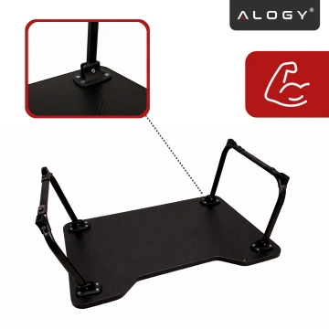 Stolik składany gamingowy 60×40 cm – biurko na laptopa z powierzchnią Carbon, lekki i przenośny, stabilna konstrukcja do domu i grania – Alogy CarbonDesk™ Czarny